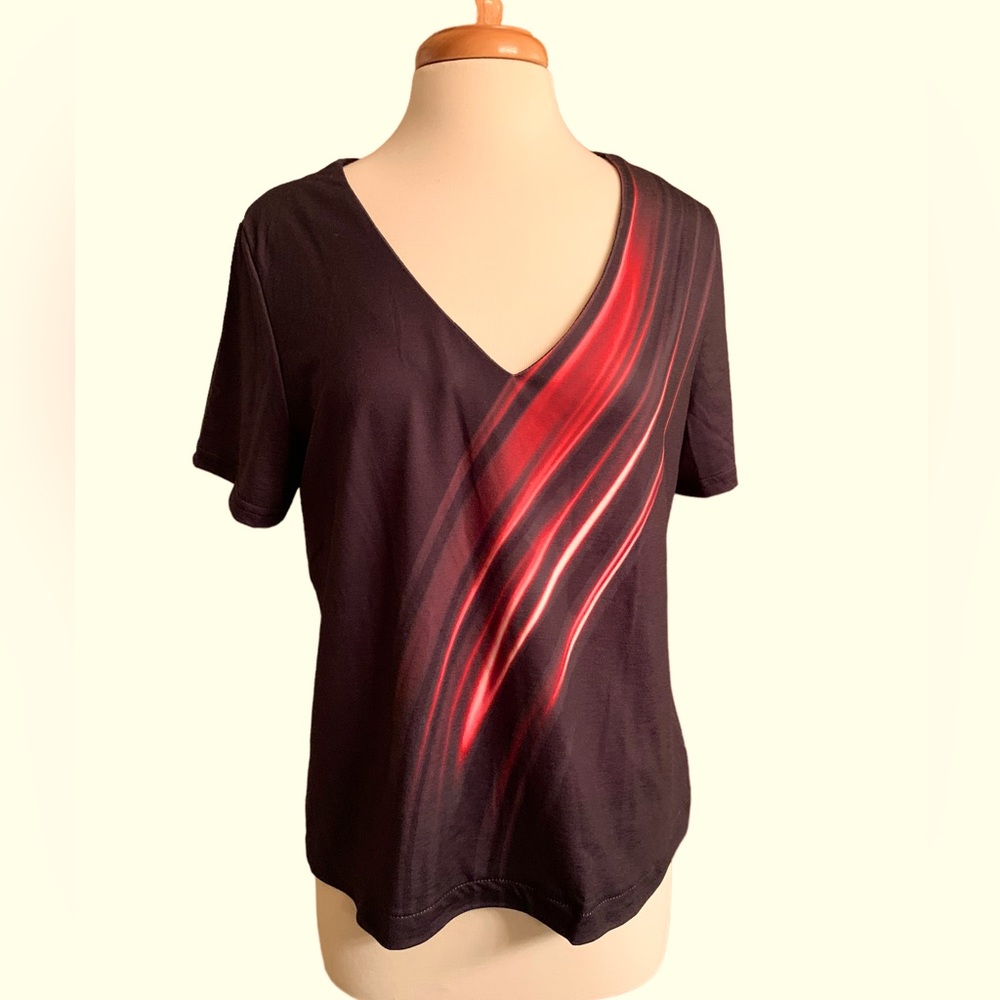 Women’s Brown/Red Jersey T. Size Med (altered hemline for petite)
